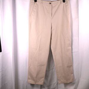 L.L. Bean Elastic Waist Chino Pants Beige‎ Womens 12 34x29.5